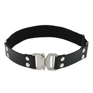 欧美肌肉猛男大腿环 性感黑色暗黑诱惑PU皮革弹力带插扣吊袜带男