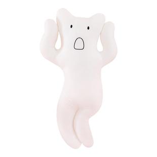 网红卡通拉长猫奶白抽象搞怪毛绒玩具抱枕靠垫可爱玩偶儿童礼物