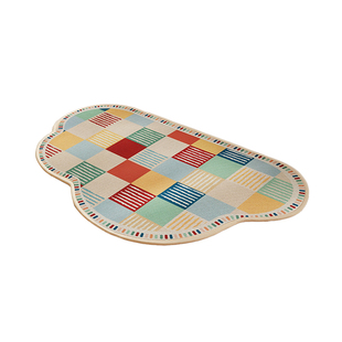 高级感浴室地垫仿亚麻卫生间门口吸水速干防滑脚垫子洗澡专用地毯