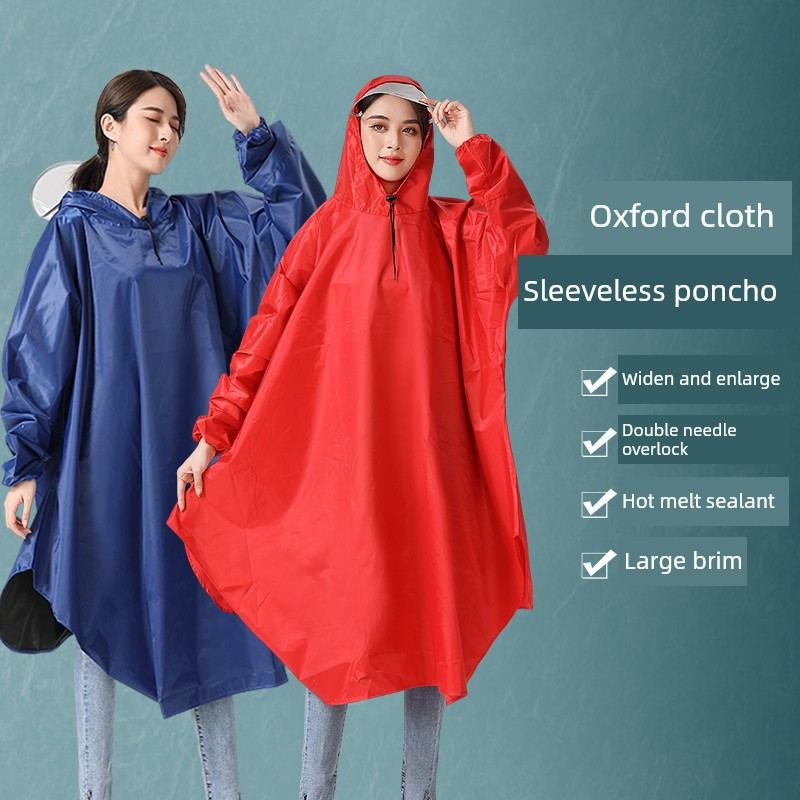 加厚有袖雨披户外自行车电动车骑行加大防水男女成人摩托车雨衣