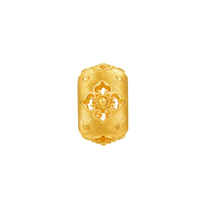 明牌珠宝四合花窗古法黄金串珠 足金新中式丝丝如意转运珠AFE0051