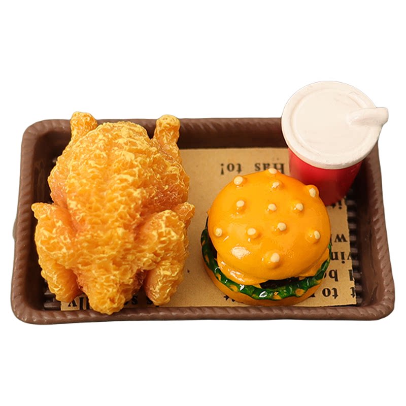 微缩食玩迷你炸鸡可乐汉堡披萨鸡家居/生活场景