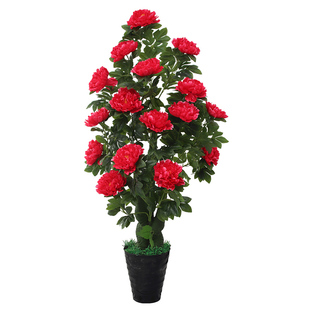 仿真植物盆栽摆件塑料装饰客厅摆件牡丹花大型绿植盆景落地花假花