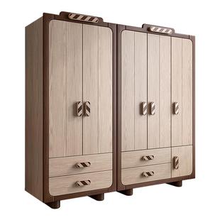 叮叮熊儿童衣柜全实木卧室家用小户型储物三门收纳柜简约开门衣柜