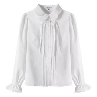 双层领娃娃领衬衫女高级感轻奢独特漂亮减龄洋气上衣2025新款超火