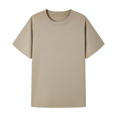 速干透气索罗娜凉感T恤男士防晒短袖夏季冰丝纯色t重磅抗菌体恤衫