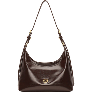 金利来真皮女包小众油蜡皮单肩托特包女斜挎大容量牛皮通勤包轻奢