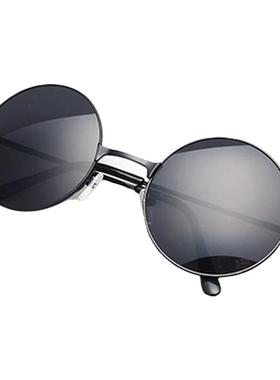 男女ins嘻哈潮复古圆形结婚墨镜