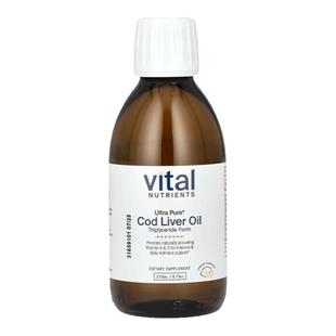 Vital Nutrients超纯鳕鱼肝油柠檬味机体抵御心脏健康视力健康