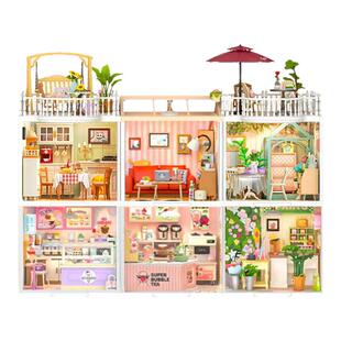 若来超级世界手工diy小屋积木微缩场景拼装儿童玩具生日礼物女