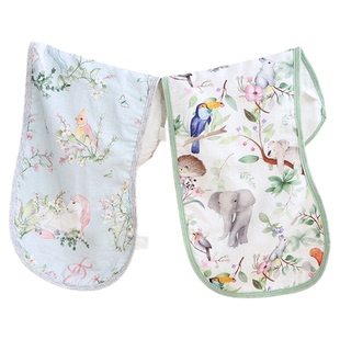 婴儿竹棉纱布拍嗝巾a类垫肩宝宝长方巾新生儿云片枕抗菌长款夏季