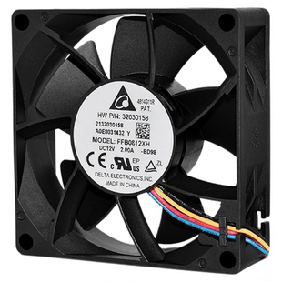 暴力8025台达12V 2A FFB0812XH高转速大风量双滚珠机箱pwm风扇8cm