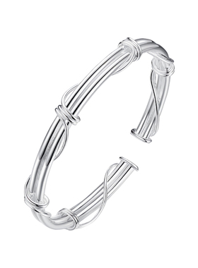 宝茉女9999足银藤蔓绕丝手镯实心