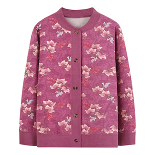 中老年人德绒外套女奶奶秋冬装开衫妈妈保暖上衣60岁80老太太外套