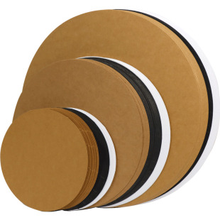 慧洋 白色圆形卡纸美术专用硬黑色圆卡纸儿童手工纸彩纸牛皮纸白卡纸画纸画画圆纸幼儿园圆型17cm20cm绘画纸