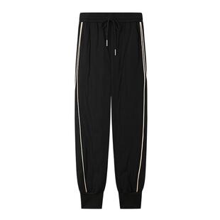 白鹿语鸭绒保暖加厚羽绒裤冬季新款松紧腰罗纹束脚女式休闲裤