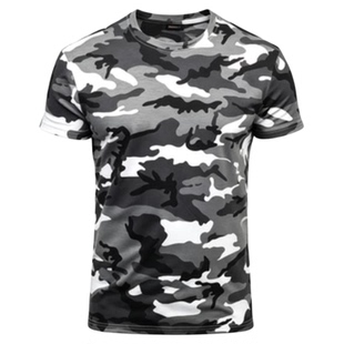 男士迷彩印花休闲t恤 Crewneck camouflage print casual T-shirt