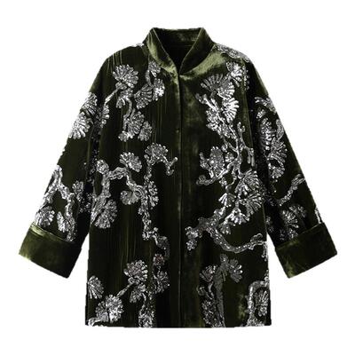 新中式国风亮片气质高级秋冬外套