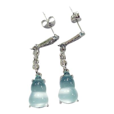 玉髓冰种葫芦镶嵌日韩风百搭耳坠