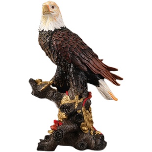 《壮志雄心》彩铜老鹰摆件大鹏展翅鹰首工艺品摆设送礼店铺开业礼
