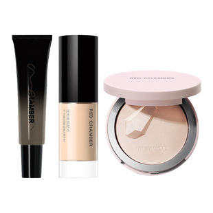 【底妆套组旅行装】RED CHAMBER朱栈RC妆前橘子面霜粉饼粉底液