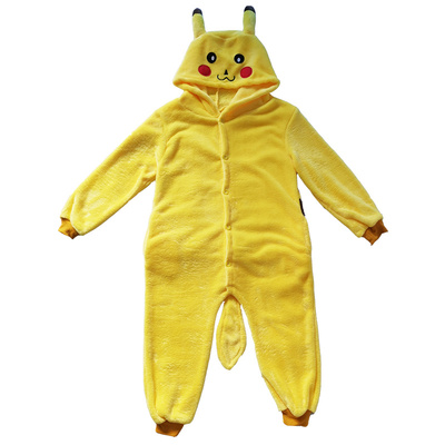 可爱皮卡丘秋冬儿童亲子连体睡衣