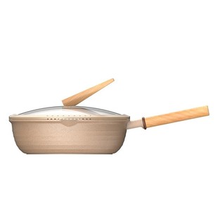 悦味陶土不粘锅平底锅牛排煎锅炒菜锅煎蛋锅炒锅家用燃气灶电磁炉