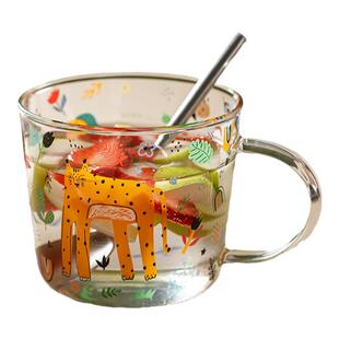 玻璃杯带刻度儿童牛奶杯微波炉可加热水杯早餐杯子泡喝奶粉专用杯