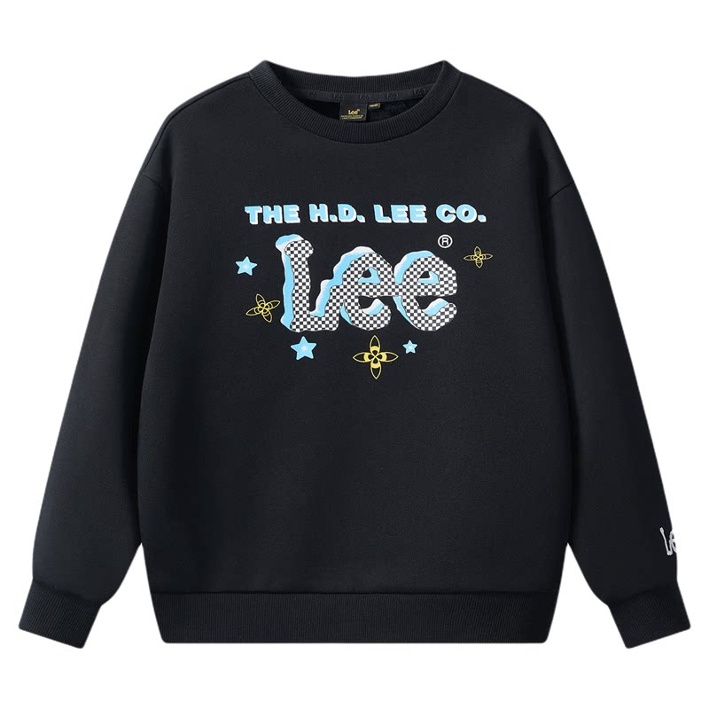 Leekids加绒印花圆领卫衣