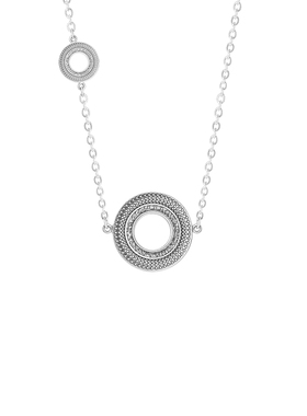 和合环项链做旧足银双环项链