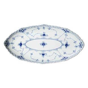 青花唐草旦形托盘早餐盘釉中彩糕点盘蒸鱼盘子点心盘法式白瓷餐具