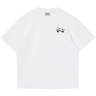 【重磅凉感】杰克琼斯男装春新款熊猫T恤立体口袋宽松短袖打底衫