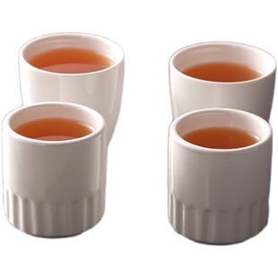 10个装陶瓷加厚耐高温茶杯纯白色杯子早茶楼杯餐厅饭店小酒杯酒店