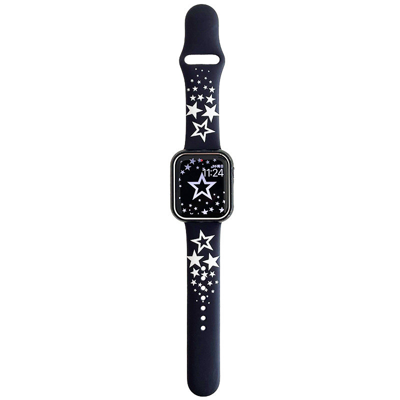 适用iwatch表带满天星硅胶运动