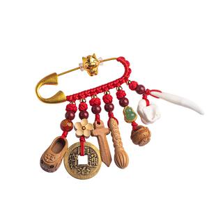 朱砂马年别针饰品孕妇防惊别针护士夜班平安挂件diy宝宝生肖配件