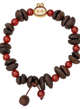 新中式咖啡豆珠玻璃串珠弹力手链