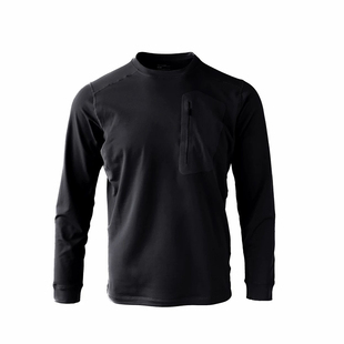 户外飞禽！自发热暖绒！外贸男装秋冬速干圆领休闲长袖抓绒衣T恤