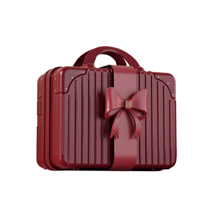 红色手提箱子小行李箱化妆包结婚伴娘伴手礼品包装箱盒子可套拉杆