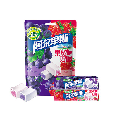 【69元任选7件】阿尔卑斯果然好嚼奇异果百香果味软糖零食条糖