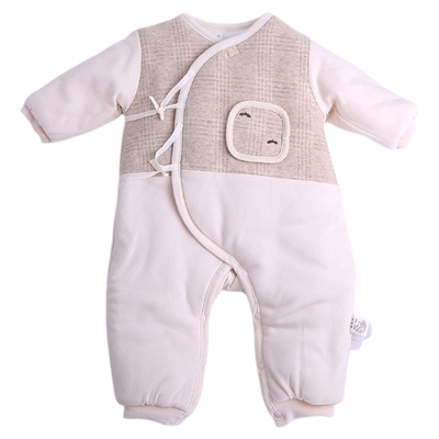 娃丽比2025秋冬新生婴儿连体衣加厚夹棉宝宝衣服保暖爬服哈衣可爱