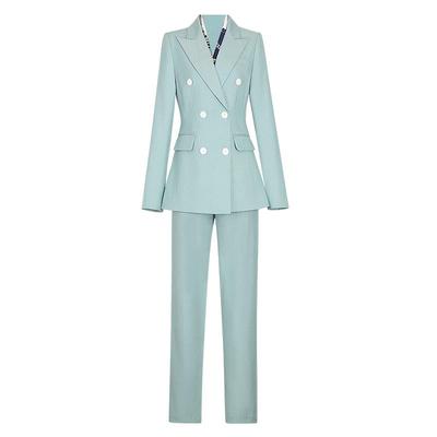 春季长裤长袖职业套装莞帛