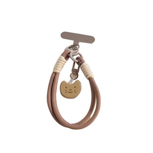 超可爱黑奶白小鱼手机壳挂件短款挂绳耐脏编织带尼龙绳挂件手绳趣味卡通奶白咖小鱼装饰品通用背包车钥匙挂坠