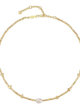 【新品】FLV星霜项链 她的房间系列小众设计高级感碎金珍珠锁骨链