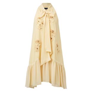 【主题纪念款】MAXRIENY半夏玫瑰连衣裙杏黄无袖A摆裙子高级气质