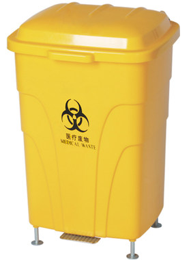 金属脚踏医疗废物分类垃圾桶70L