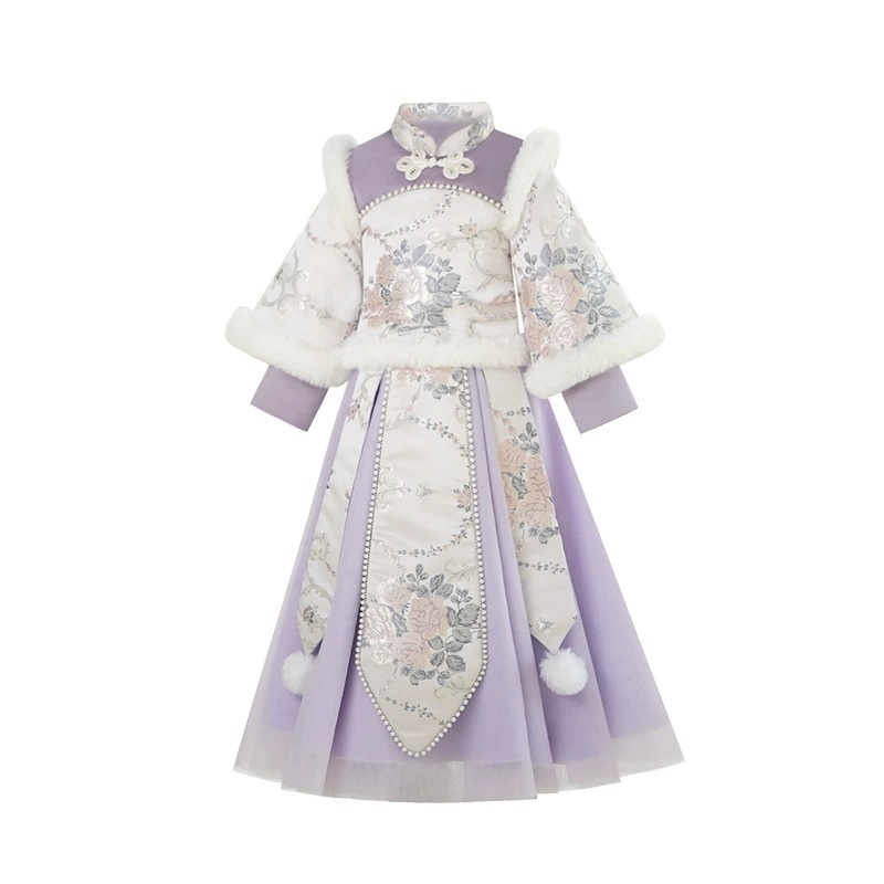 汉服女童秋冬加厚唐装国风拜年服