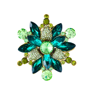 轻奢气质玻璃水晶花朵胸针高级感宴会礼服配饰别针领口防走光饰品