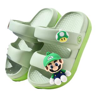 儿童拖鞋夏季男童马里奥室内外出女童宝宝外出防滑小孩男孩沙滩鞋