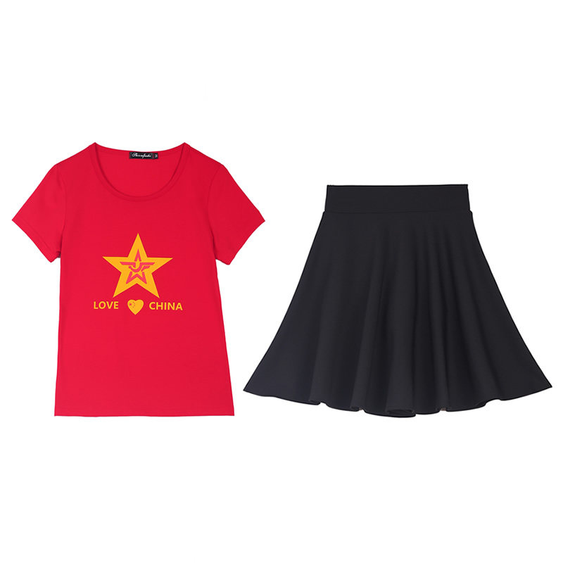 网红广场舞套装女夏新款上衣鬼步舞迷彩服水兵舞团建短裙运动服装