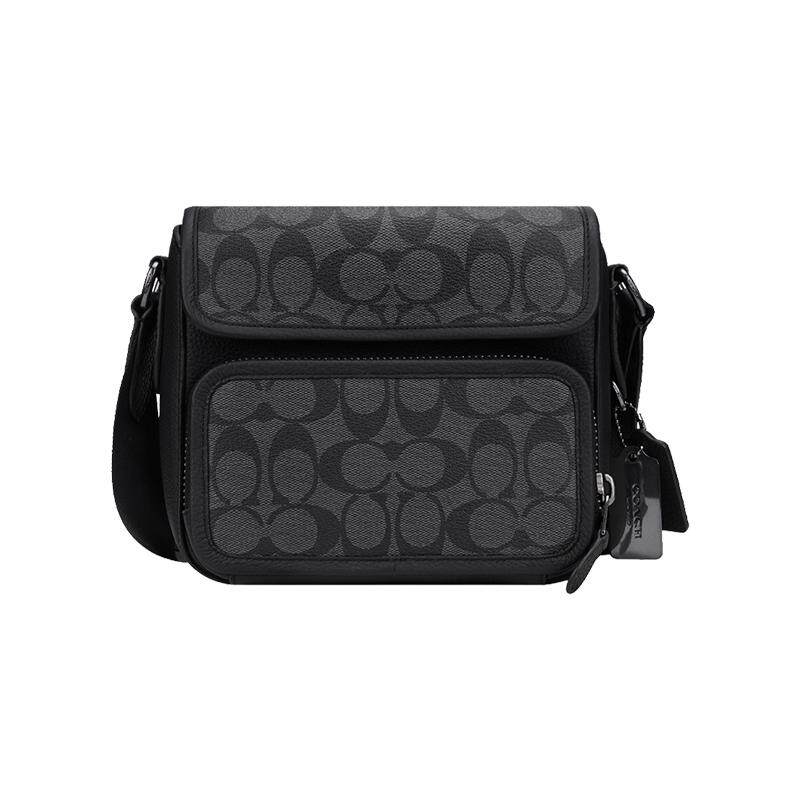 【自营】COACH/蔻驰男士PVC配皮单肩斜挎包 C9870单肩包